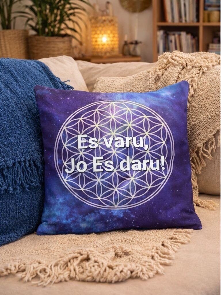 Satīna spilvendrāna 'Es varu, jo es daru!'